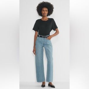 Aritzia Denim Forum 90s Low Rise Barrel Button Fly Cotton Blue Jeans Size 28